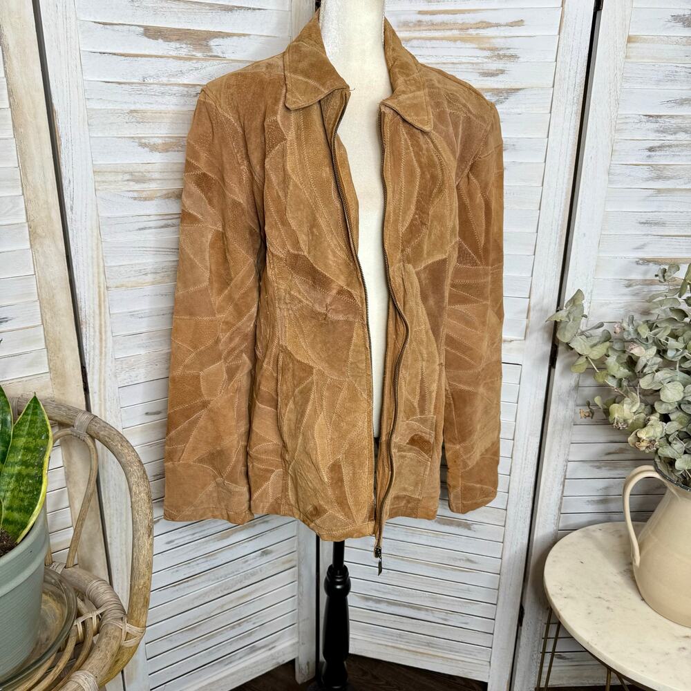 Y2k 90s Retro Vintage Leather Works Suede Patchwo… - image 3